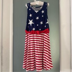 Stars & Stripes Sleeveless Dress -red, white & blue